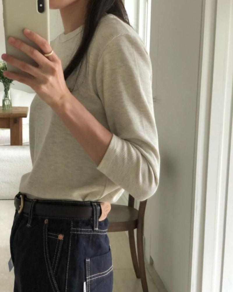 와플 긴팔 티셔츠