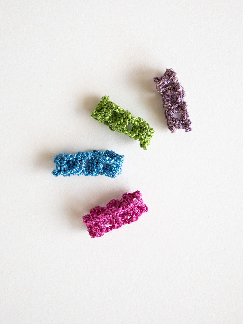 Pixel metallic crochet knit ring(4colors)
