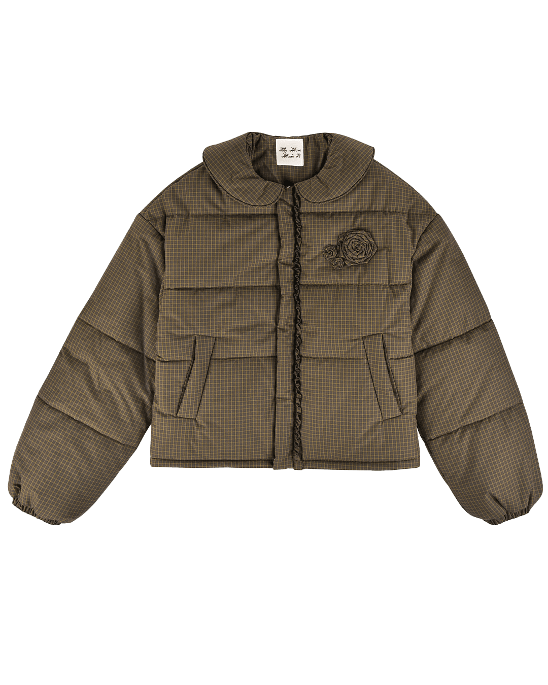 Rosette Puffer Jacket - Ivy Check - XS-S