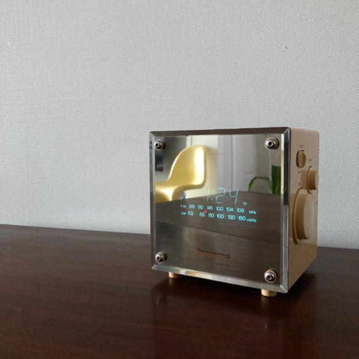 [JAPAN]80s Panasonic cube 거울 digital flip clock & radio.