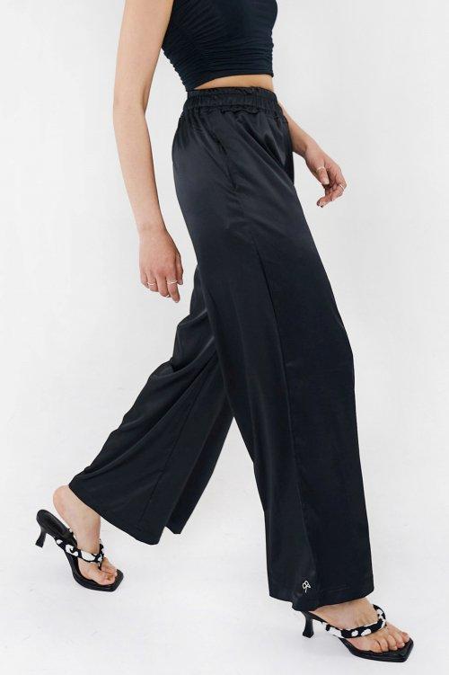 Satin Wide Fit Banding Pants
