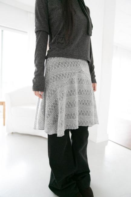 오무수히 knit wool flare skirt(3colors)