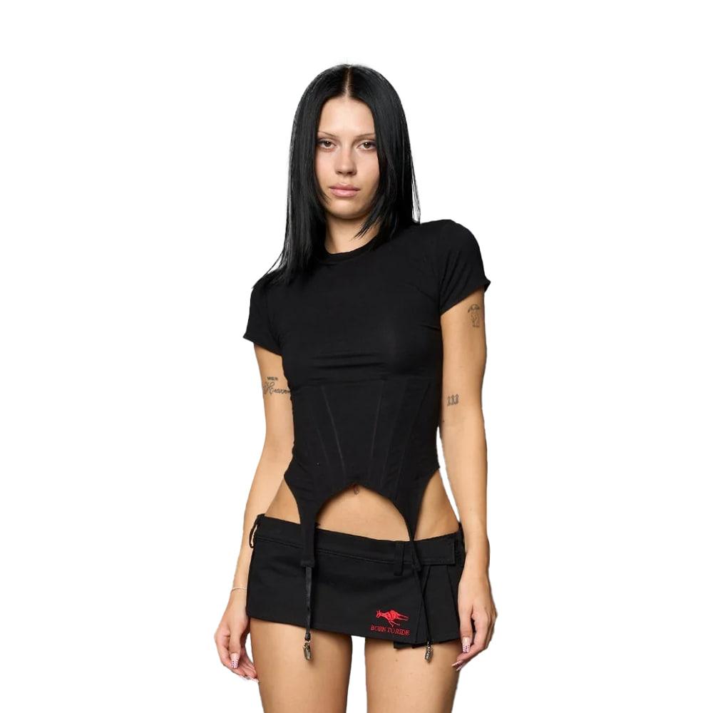 [NAMILIA : 나밀리아] CORSET MINI T-SHIRT / BLACK