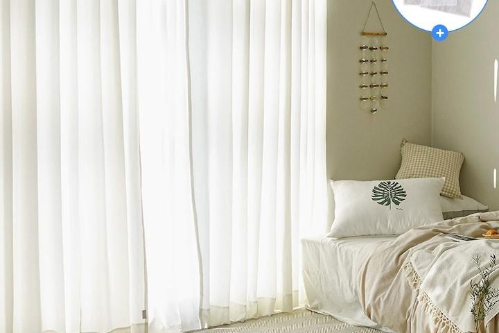 깨끗한 워싱 면커튼 베이직 16수 광목 여름 거실 커튼 가림막 가리개커튼 (사은품)