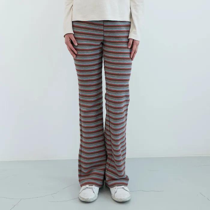 클럼피 슬림 밴딩 부츠컷 팬츠 (Grey)