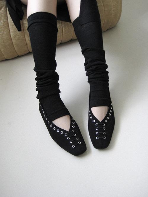 eyelet flat shoes, 4color