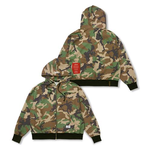 Wind Breaker Oversized Zip-up Hoodie Camouflage