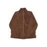 PATTERN FLEECE ZIP-UP-BR