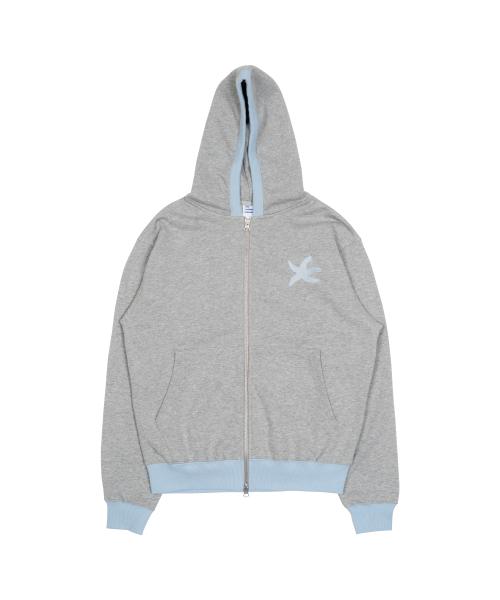 TCM line hooded zip-up (sky blue)