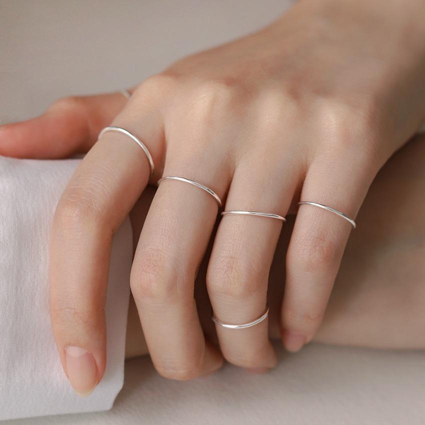 브랜덴 [당일] 3set 실버925 심플 레이어드 민자 은 실반지