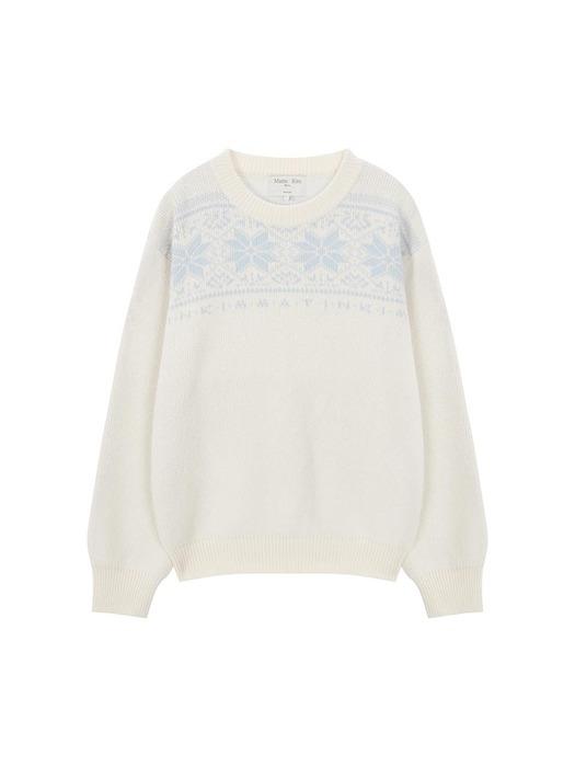 MATIN SNOWFLAKE KNIT SWEATER IN IVORY
