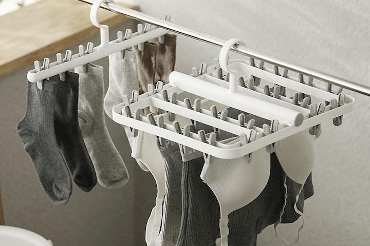 접이식 집게 양말 속옷 미니 건조대 24클립
