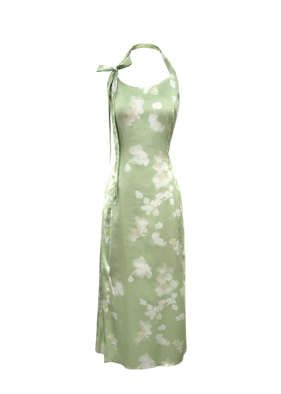 Halter blade maxi dress(Melon)