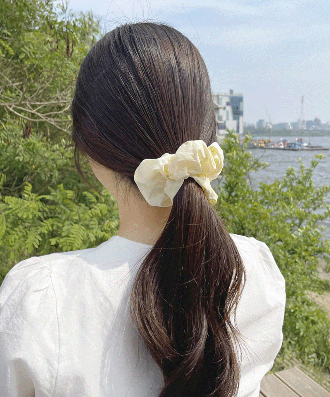 바스락 파스텔 포인트 스크런치 헤어 슈슈 곱창끈 [7colors]