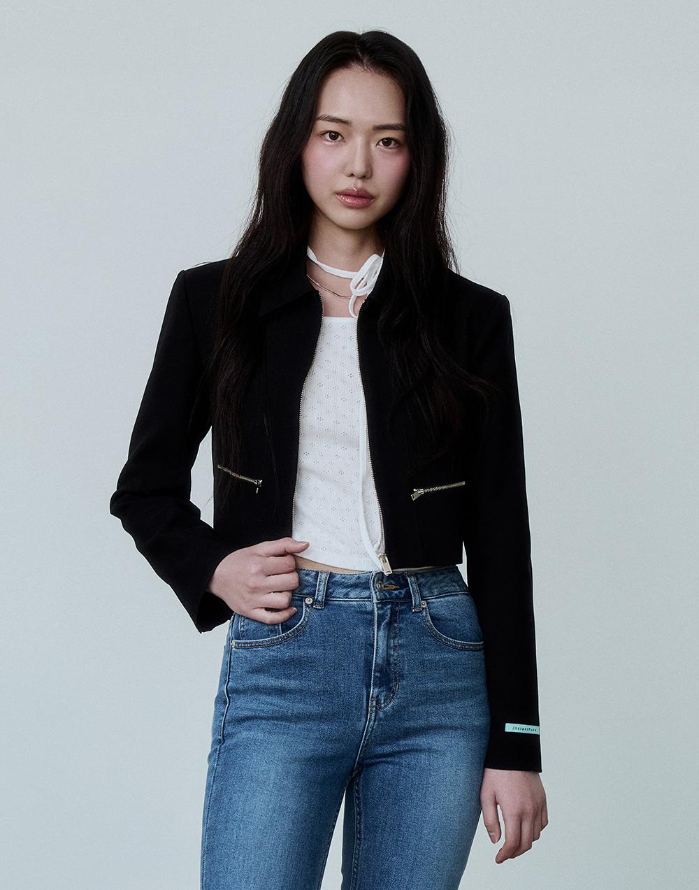 집업 크롭 자켓