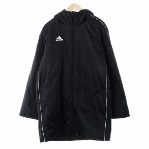 아디다스 블랙 후드롱패딩점퍼