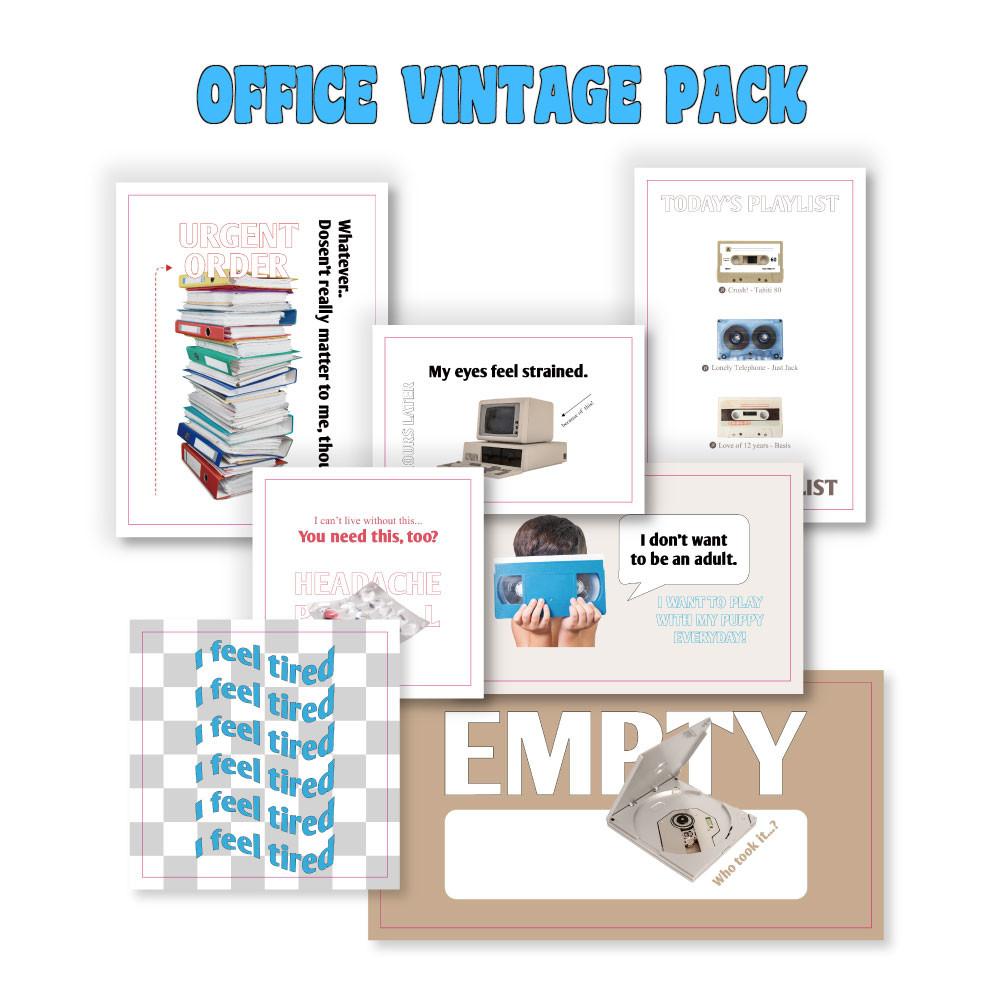 [크르르샵] Office pack 오피스 빈티지 스티커 팩