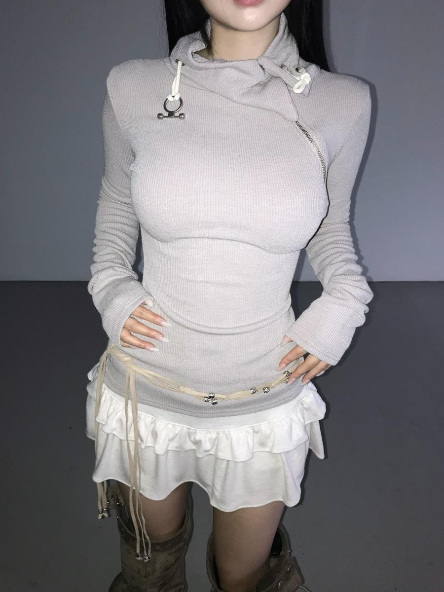 디에어타운 high-neck zipper kint (3 color)