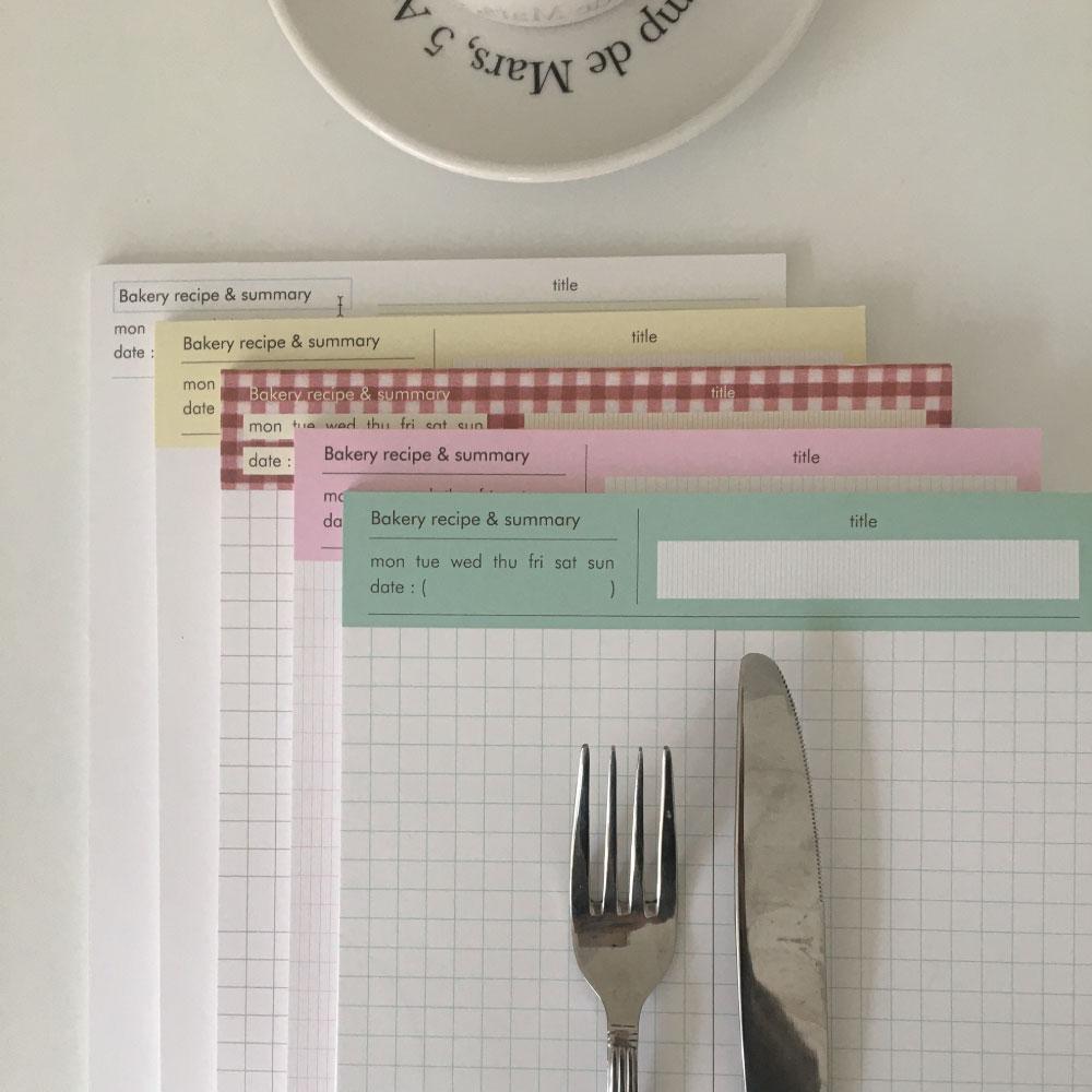 Bakery recipe notepad