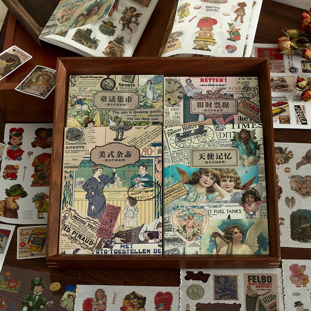 빈티지 저택 스티커 북 20장 레트로 앤틱 감성 일러스트 다꾸 데일리 데코 엔젤메모리