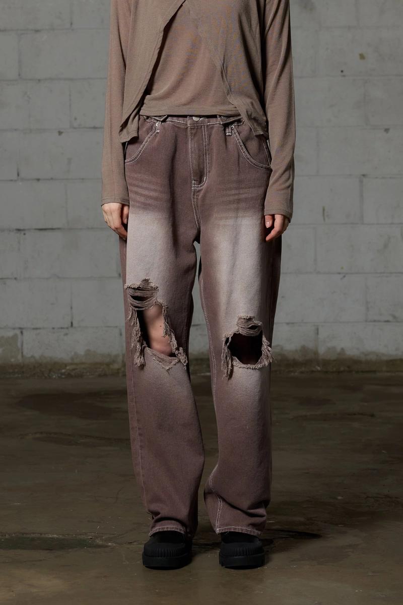 ARI - LOTUS DENIM PANTS / DARK BROWN