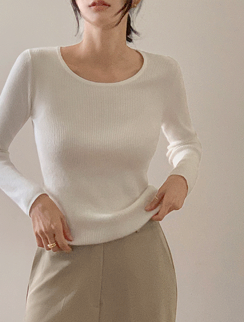 베니토 [MORREST][극강의부드러움/-3KG][made] 촉촉소프트 슬리밍 골지 유넥 니트 (가을/간절기/데일리/데일리룩/출근룩/데이트룩/오피스룩)