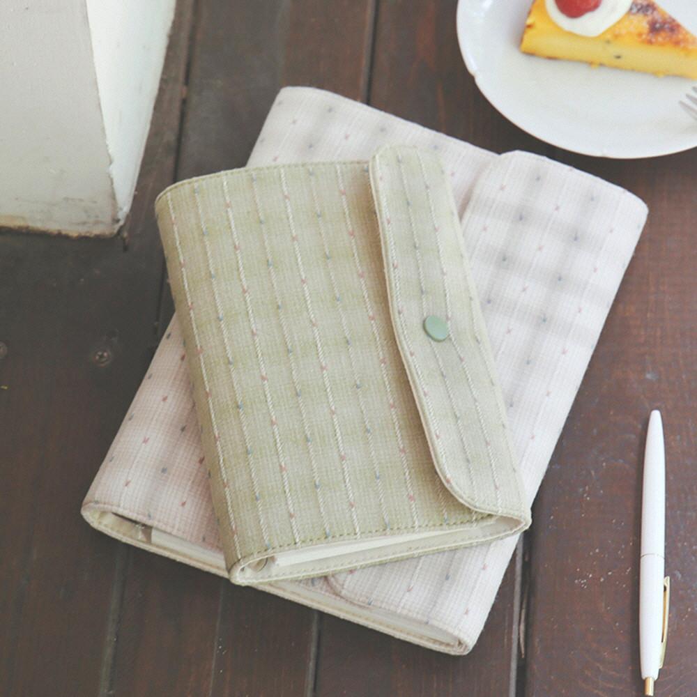 a5 6공 다이어리 패브릭 봉제 커버 속지포함 만년형 깔끔한