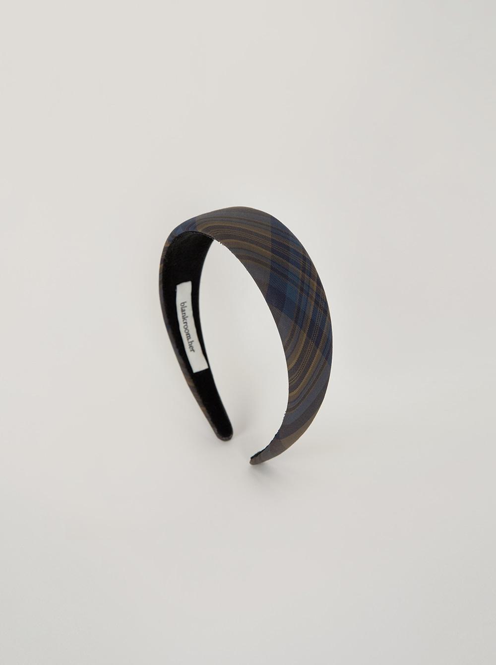 CHECKED HEADBAND_MIDNIGHT BROWN