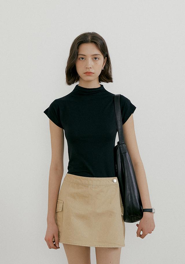 [4th] Erin half neck t-shirt(black)