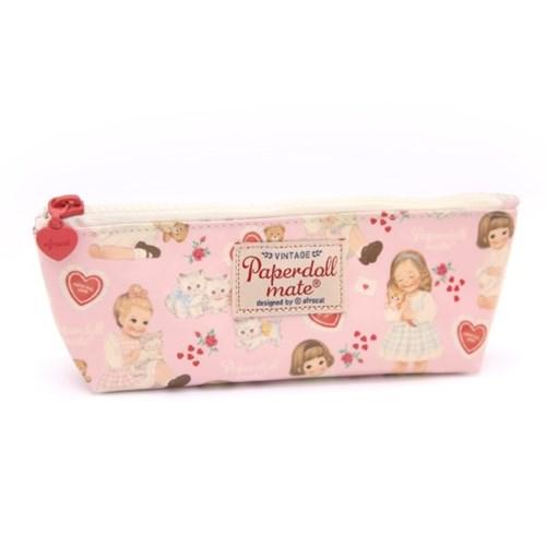Oil-cloth pouch P_heart pink
