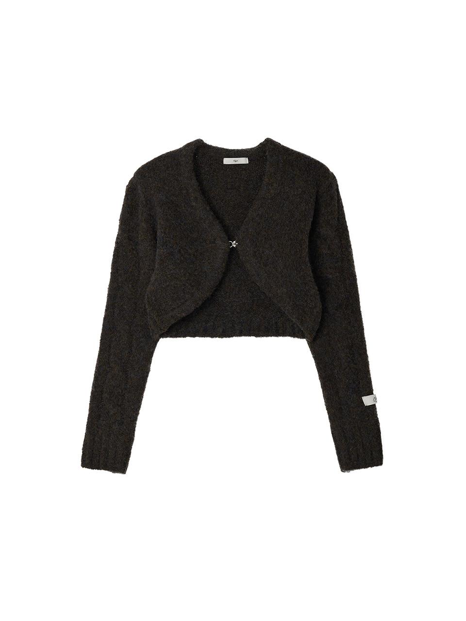 Cable Knit Bolero Dark Brown