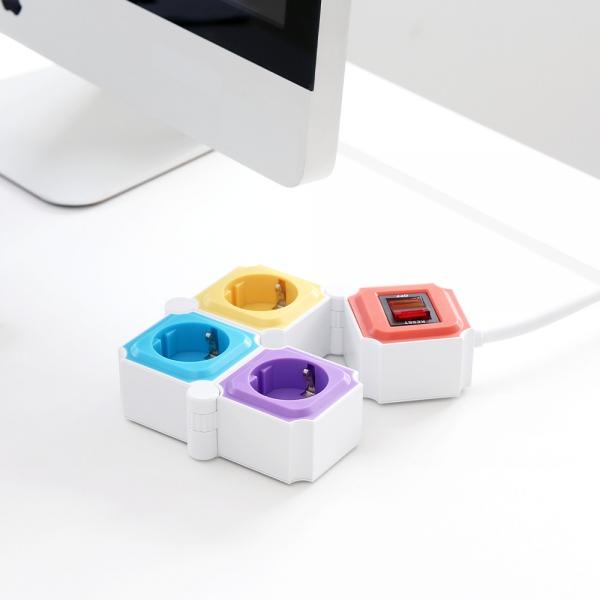 공간 맞춤! 지그재그 디자인 멀티탭