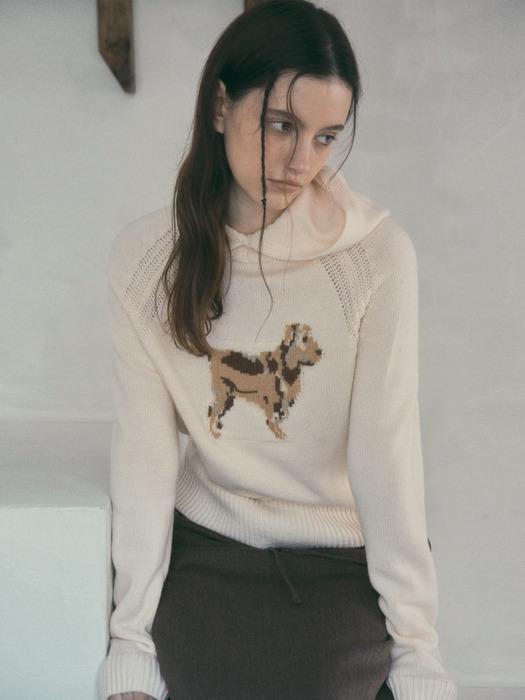 woolfie Balaclava Knit Hood_Ivory(OC25-KN18)