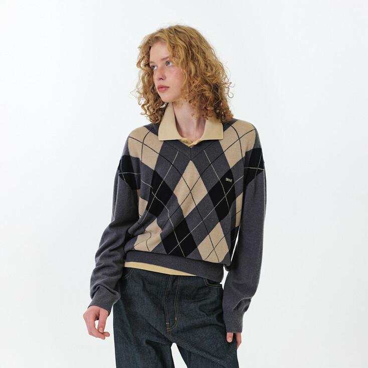MOMO ARGYLE KNIT (BLUE)