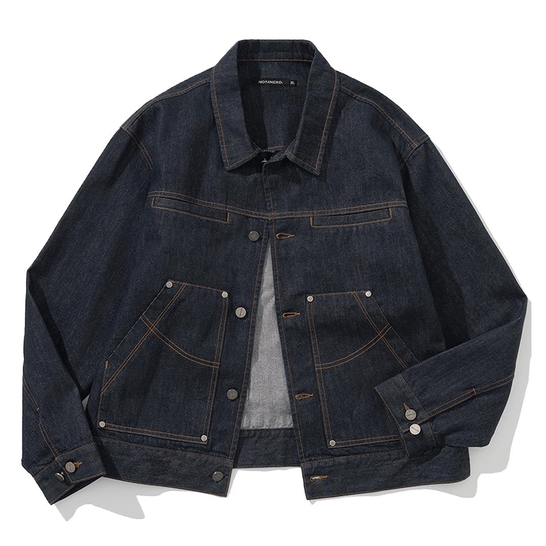 Cinch Back Trucker Denim Jacket - Deep Indigo