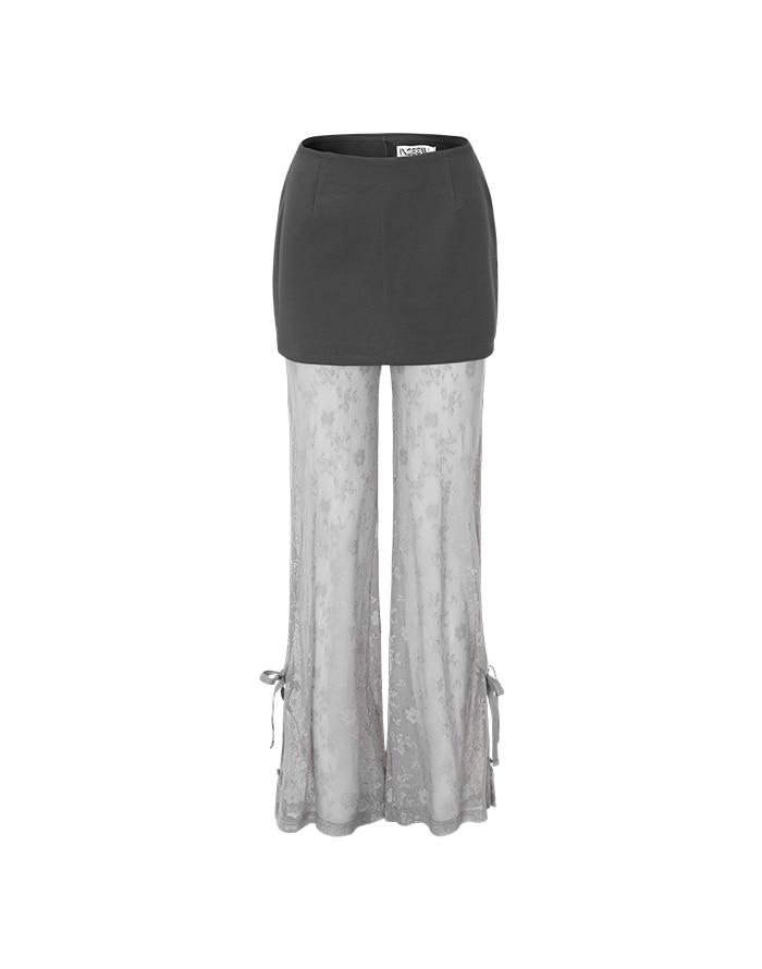 LAYERED MICRO SKIRT - CHARCOAL
