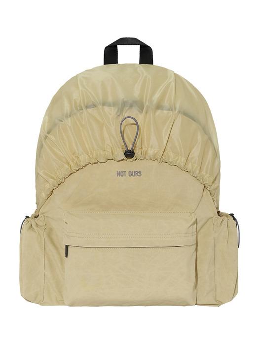 Recycled nylon hoodie backpack | Beige