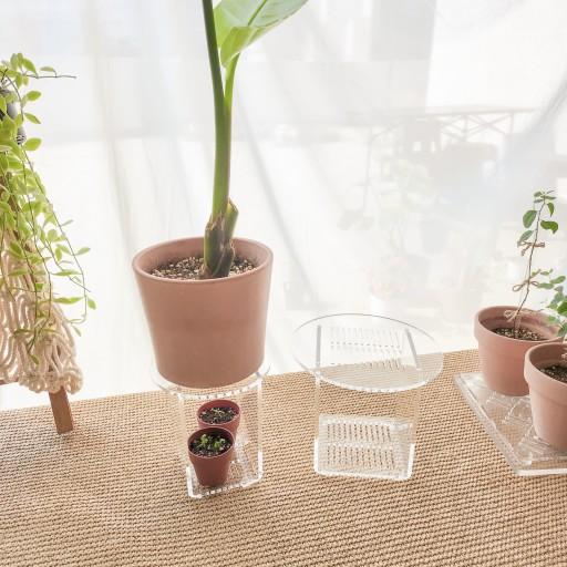 투명 아크릴 통풍 화분 선반 슬릿 식물 과습 방지 받침