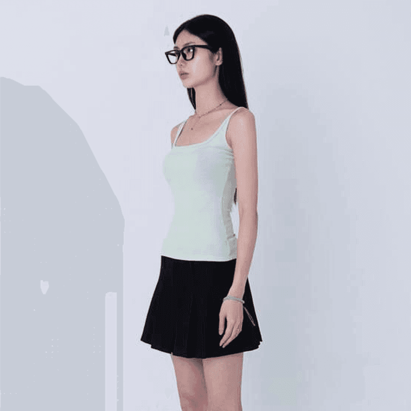 [TFSS] logo embroid sleeveless (pistachio)