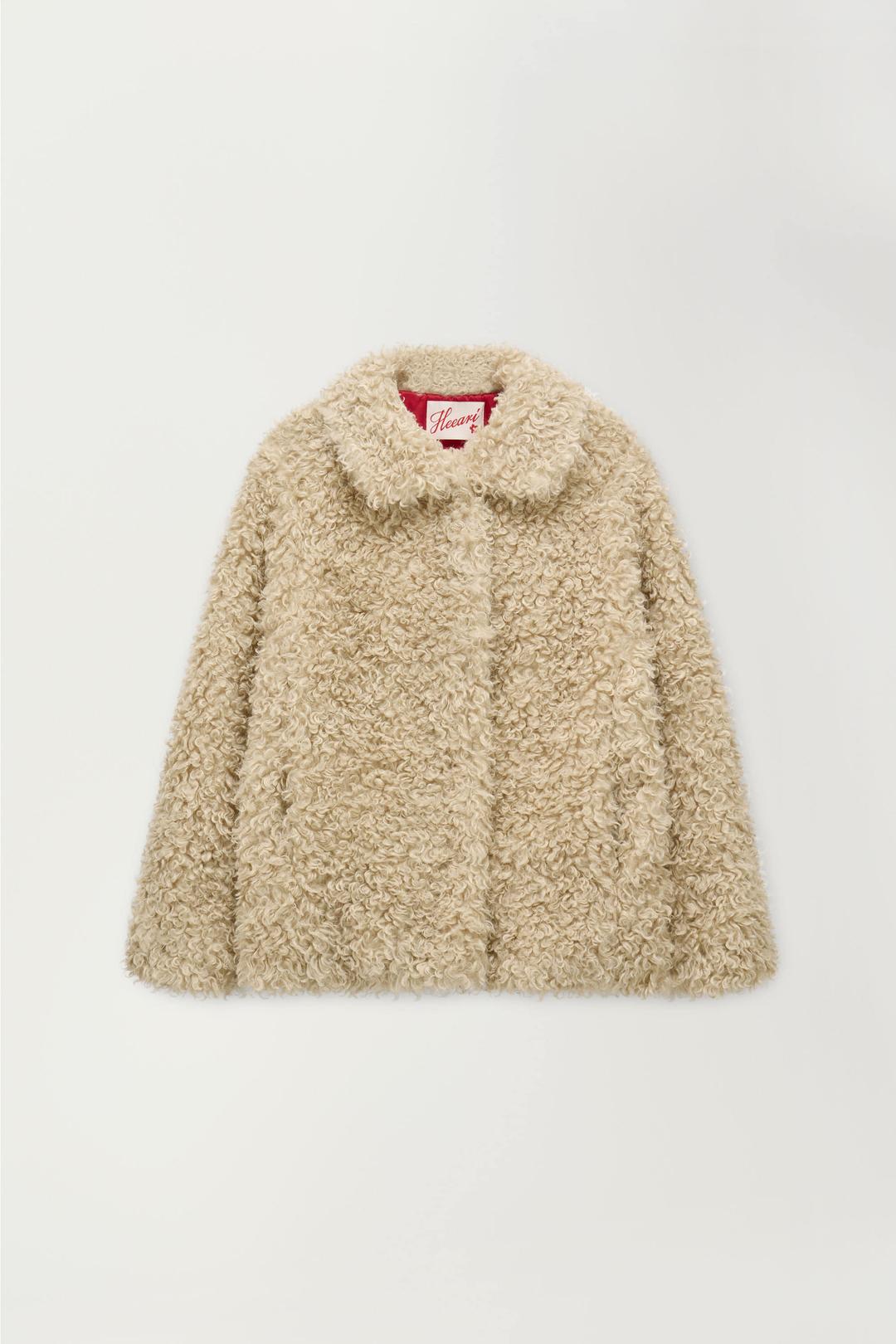 앙쥬 퍼 하프 코트_베이지