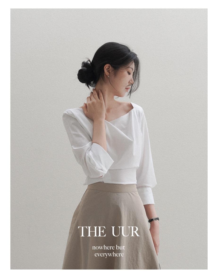 [10일소요] [2size] uur drape blouse [white]