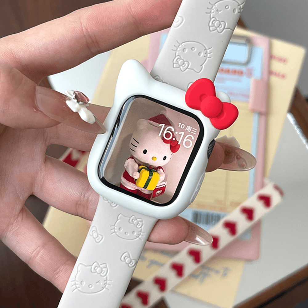 띠끄룸 헬로키티 실리콘 애플워치 스트랩 밴드 줄질 7 8 9 10