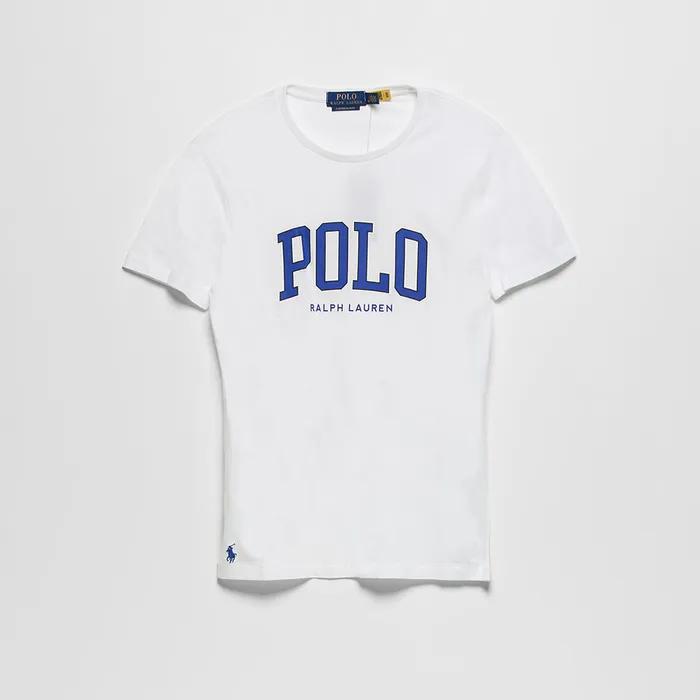 커스텀 슬림핏 로고 저지 티셔츠 (WHITE)