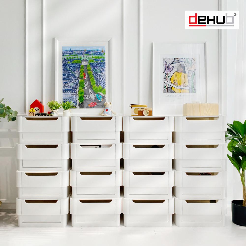 디허브 레이어 스토리지 박스 35L - 1개 (오픈 리빙박스 팬트리함 인테리어 수납함 정리함 다용도함)