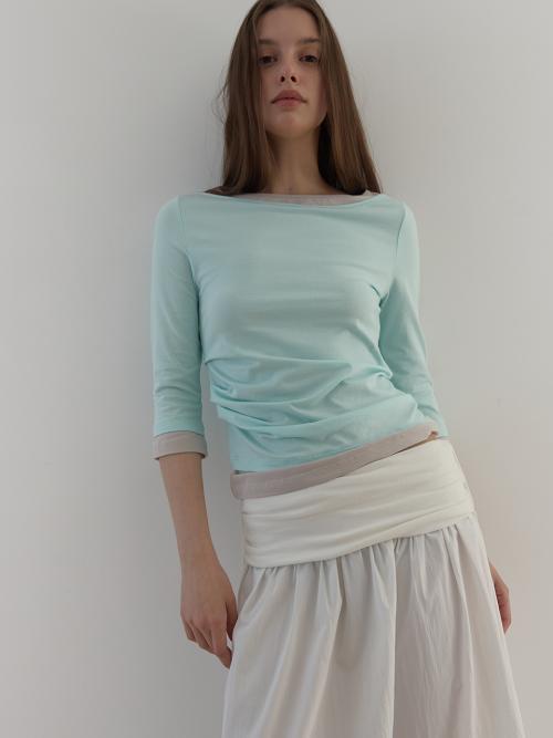 SIDE TUCK LAYERED T (MINT)