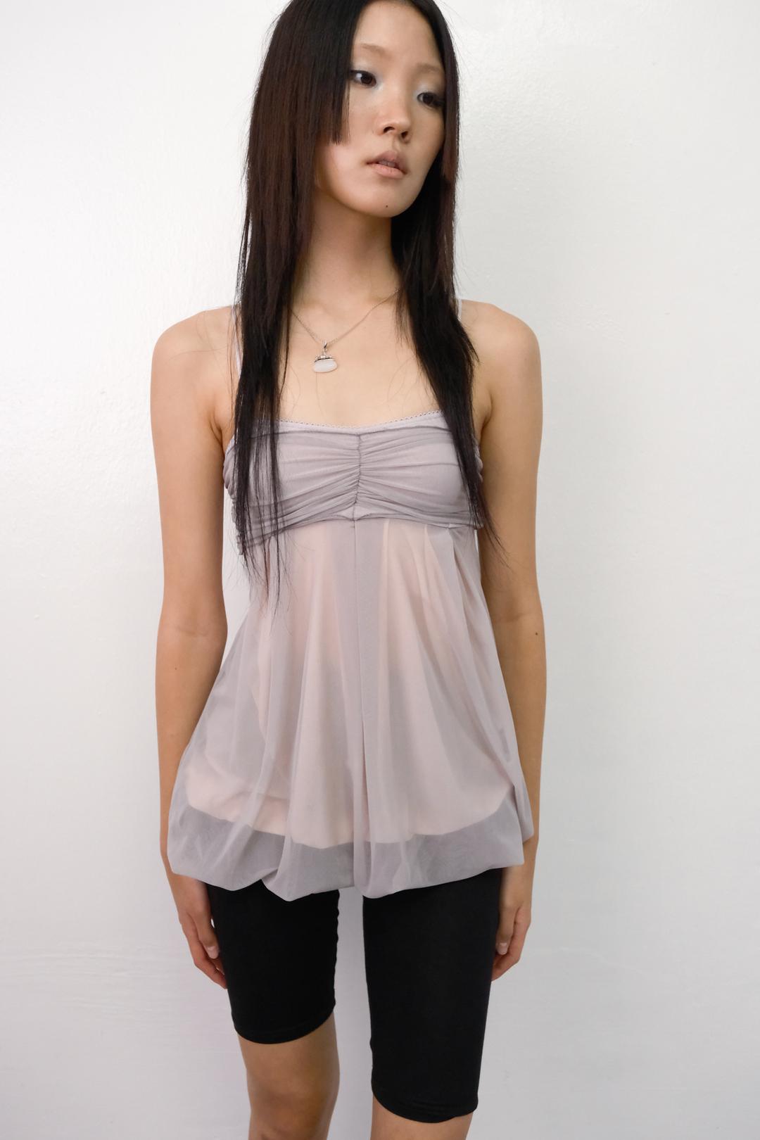 [6차 리오더] Mesh Fluff Mini Top *Lilac Blush