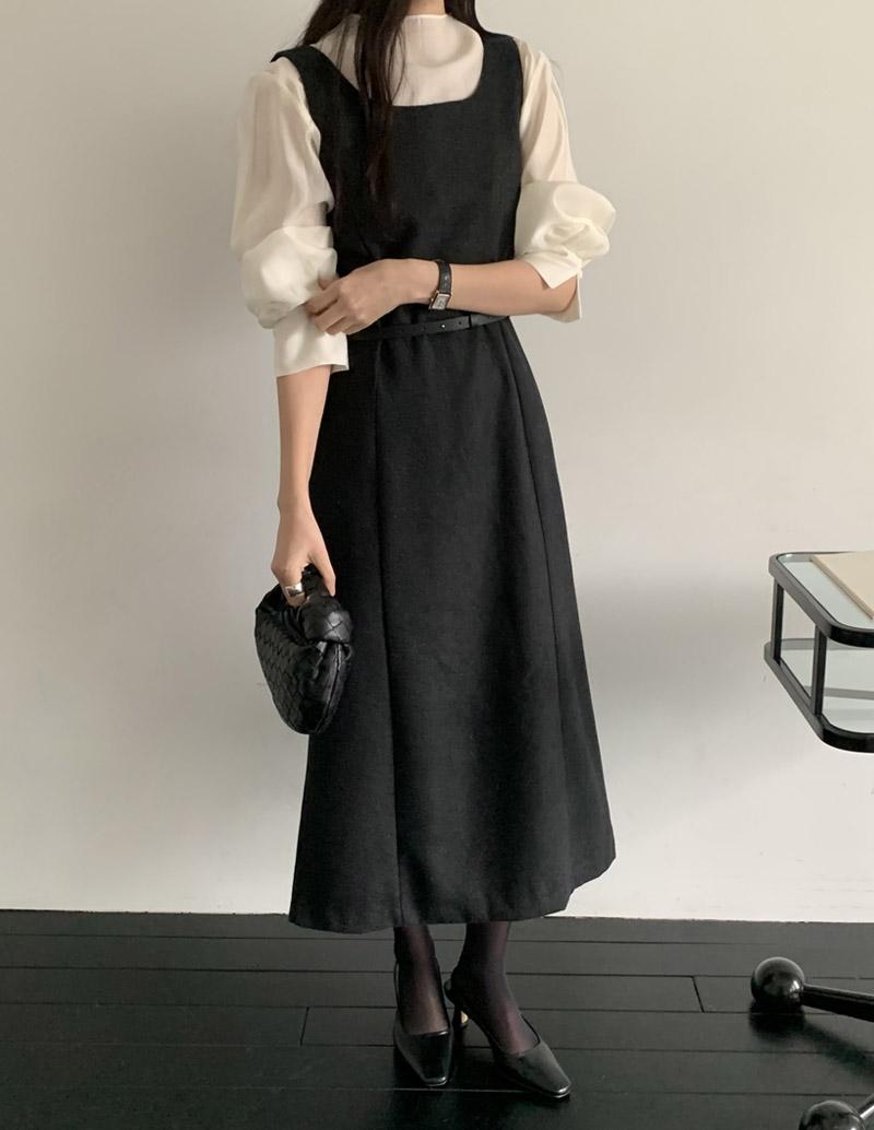 가내스라 [겨울하객룩💍] 핀트 울 롱원피스 (2color)