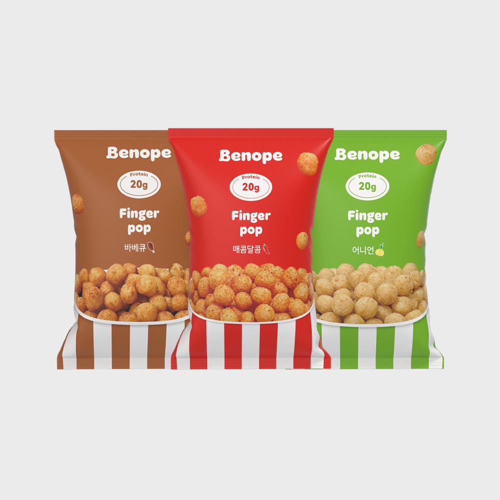 베노프 [10개] 핑거팝 단백질과자 프로틴스낵 고단백 매콤달콤/바베큐/어니언