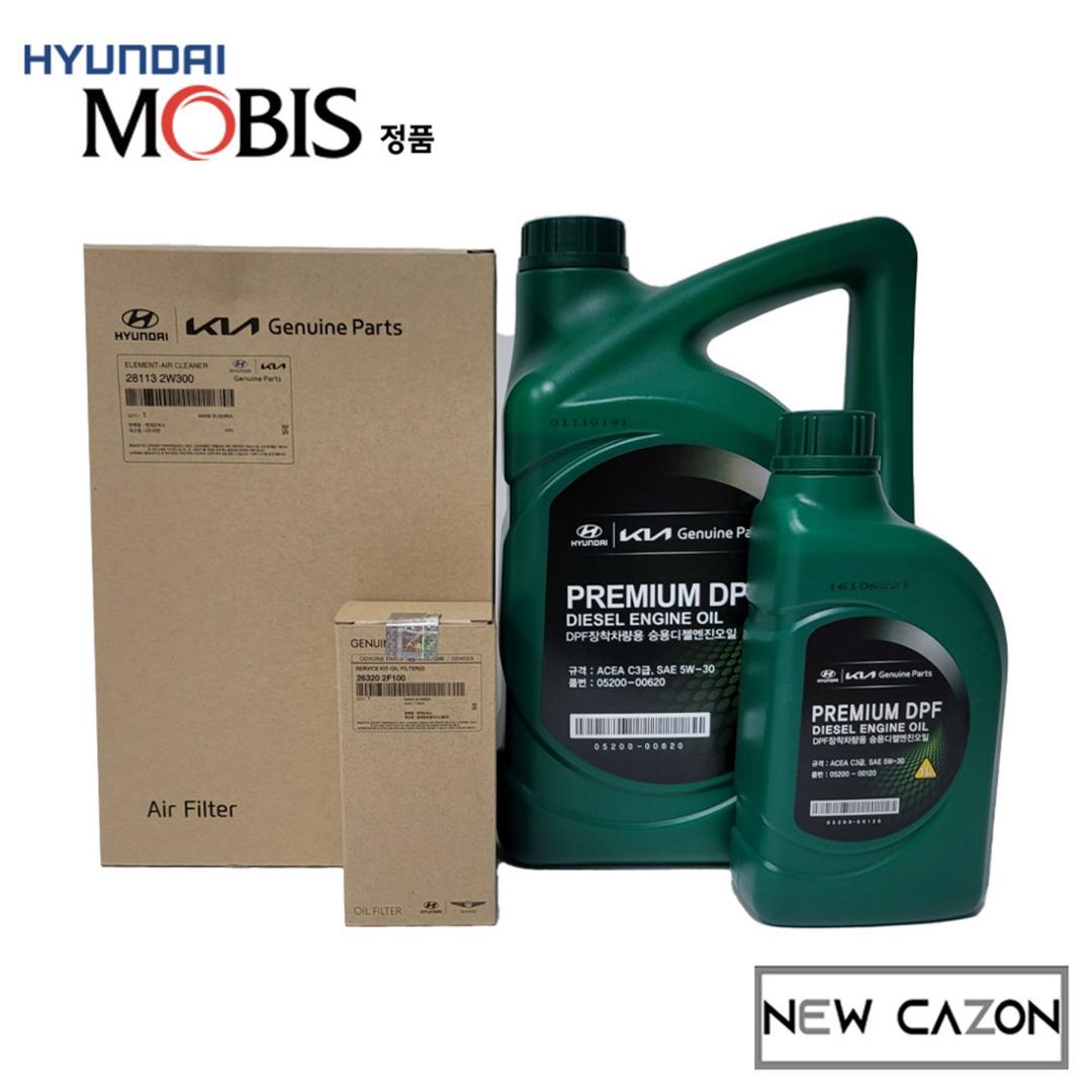현대 싼타페DM (디젤) 엔진오일세트 (7L) 현대모비스순정품 - 경유/디젤 | 쿠팡