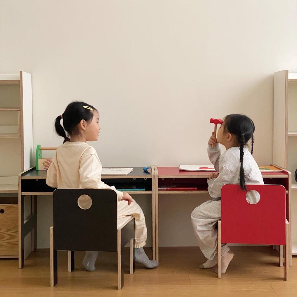 JD홈드레싱 컬러 우드 키즈 어린이 1인 유아 테이블 단품